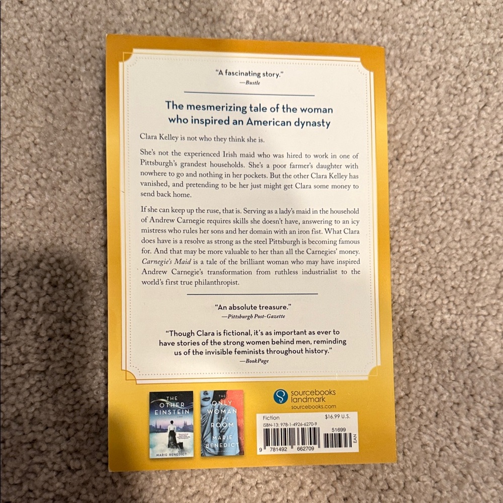 Carnegie's Maid by — White and Gold Paperback Novel - Picture 2 of 2